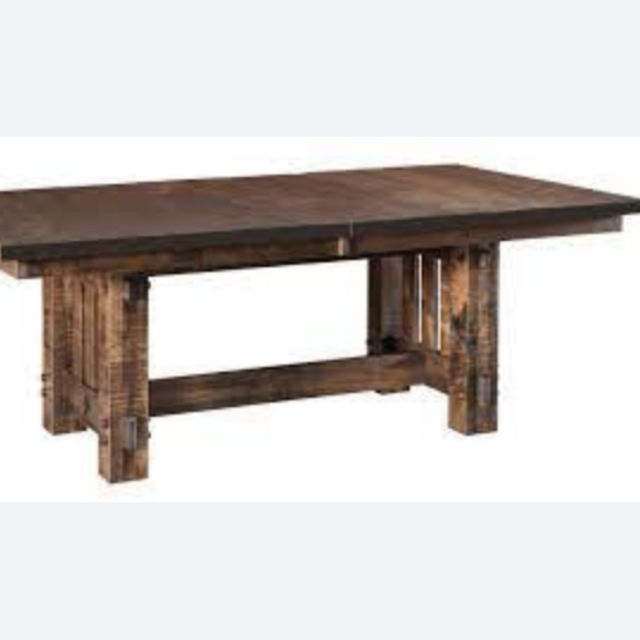 Custom Amish-made dining table with leaves