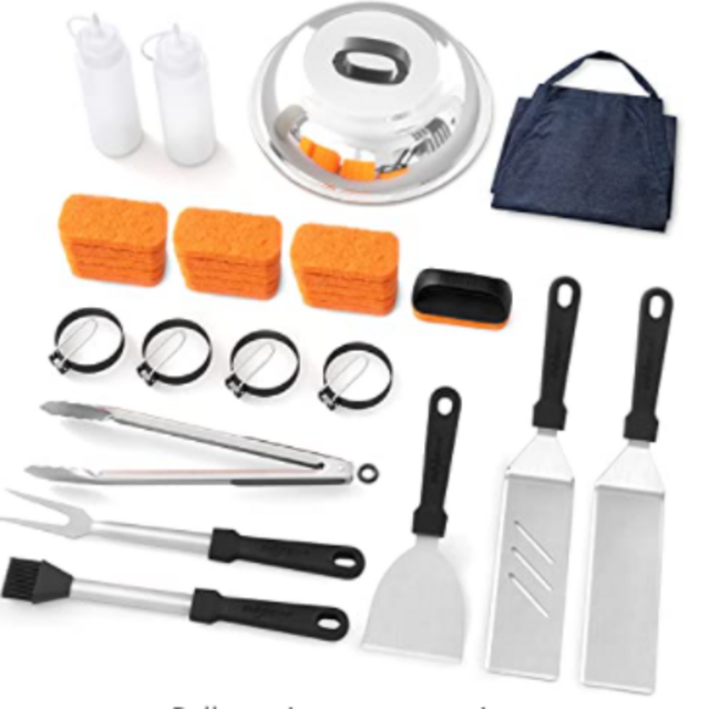 SHINESTAR Sturdy Outdoor Griddle Accessories for Blackstone, Griddle Cleaning Kit and Apron Included, 30pcs Complete Set