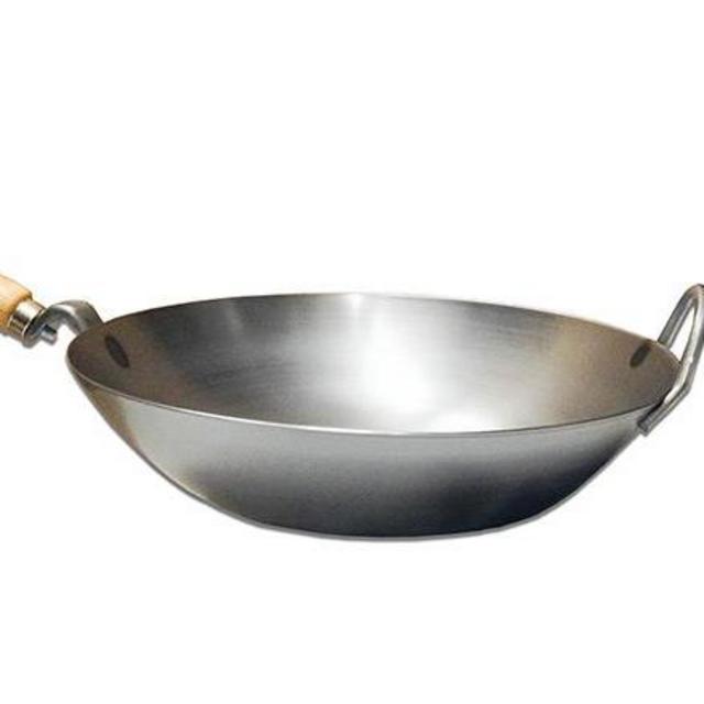 Carbon Steel Wok With Metal Side Handle, Made USA