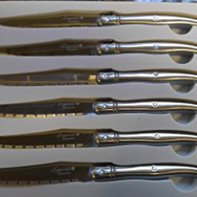 FlyingColors Laguiole Steak Knife Set. Serrated Blade, Stainless Steel, 6 Pieces