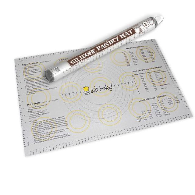 Silicone Large Pastry Mat With Measurements. 14.9" x 23.3" Non-Slip Sheet Sticks To Countertop For Rolling Dough