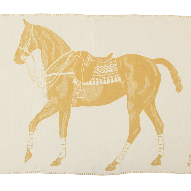 Stick & Ball Polo Pony Throw - Gold