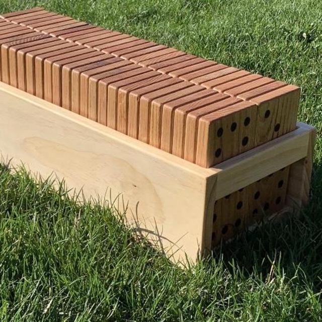 6x6 or 9x9 Giant Wood Dominoes Set