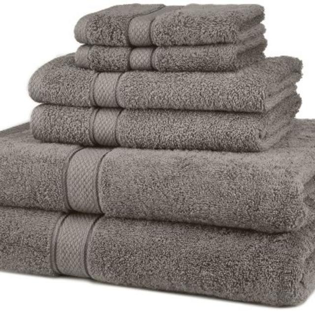 Pinzon Egyptian Cotton 6-Piece Towel Set, Grey