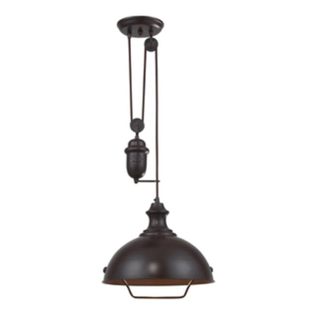 Elk Lighting Farmhouse Single-light Oiled Bronze Pendant