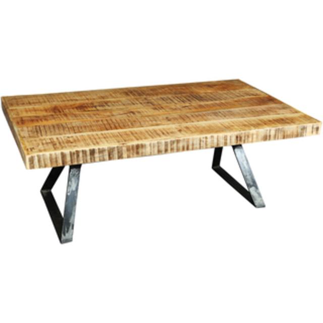 Wanderloot La Brea Industrial Hand-planed Mango Wood and Metal Coffee Table (India)
