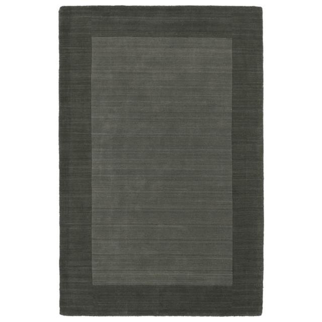 Borders Hand-Tufted Grey Wool Rug (8'0 x 10'0)