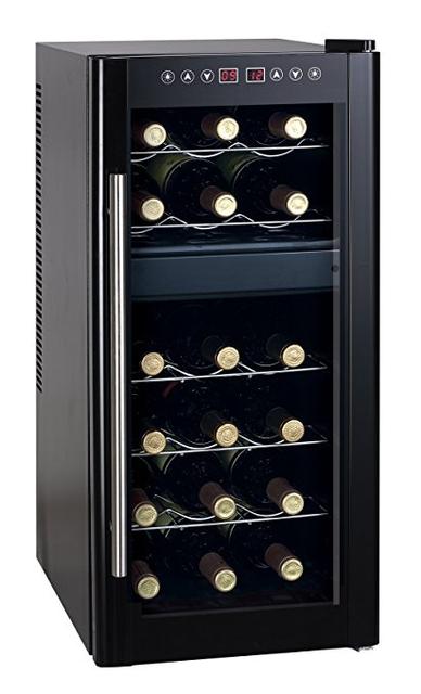 WC1857DH 18 Bottle Capacity 14" Wide Freestanding Dual Zone Wine Cooler ThermoElectric Cooling System 5 Slide-Out Shelves Adjustable Temperature Range: 44 ~ 64F: