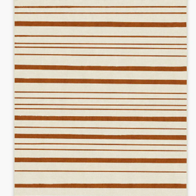 Hudson Stripe Red Washable Rug