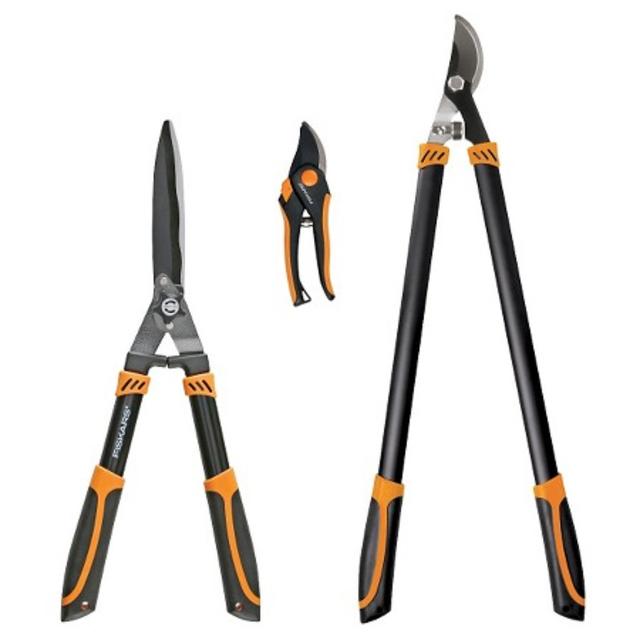 Product description page - FISKARS® Tree & Shrub Care 3-Piece Set: Loppers-Hedge Shear-& Pruner
