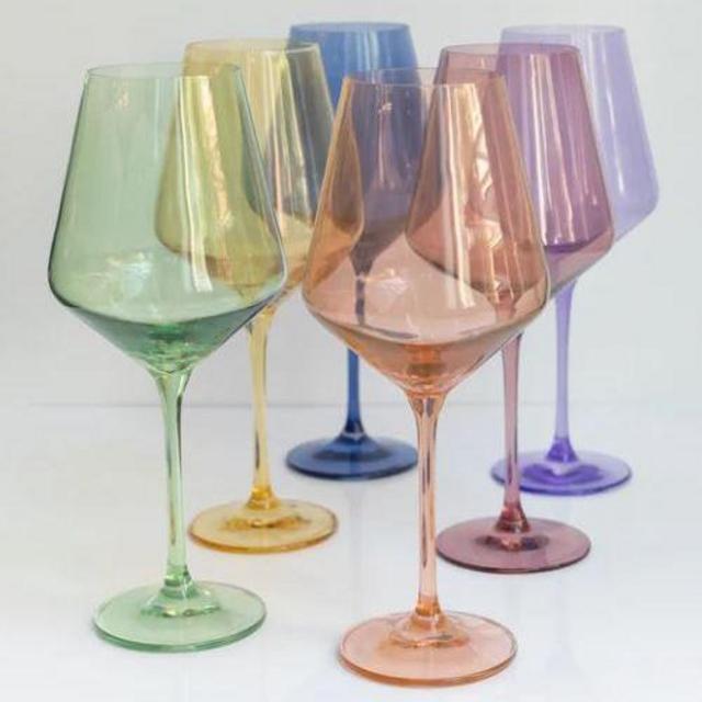 Estelle Colored Wine Stemware - Set of 6 {Pastel Mixed Set}