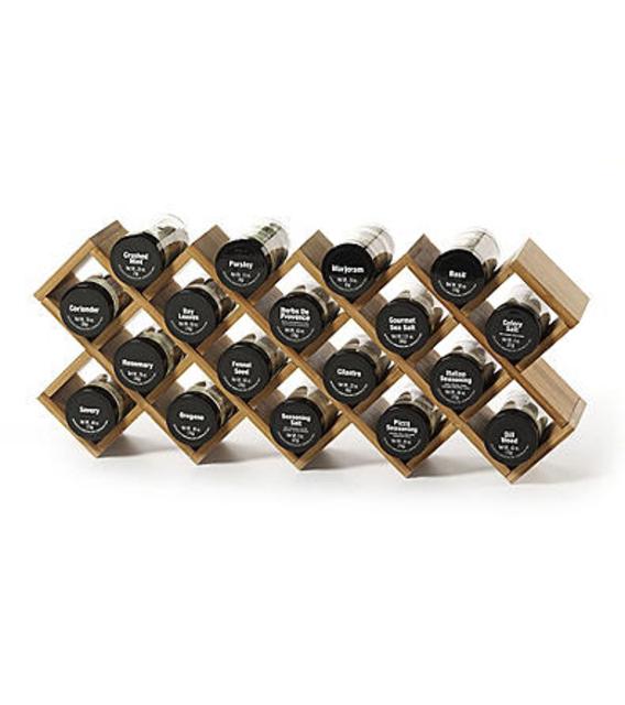 Kamenstein® 18 Jar Filled Bamboo Criss Cross Spice Rack