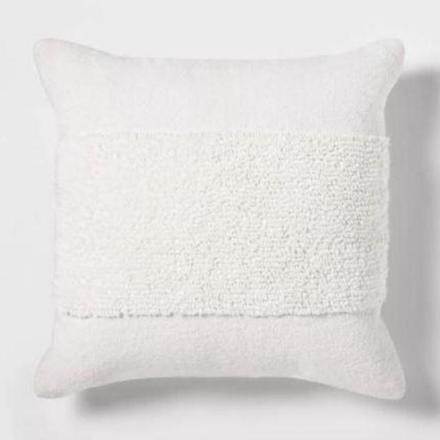 White 18"x18" Square Modern Tufted Throw Pillow - Project 62™