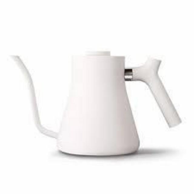 Fellow Stagg EKG Electric Pour-Over Kettle For Coffee And Tea, Matte White, Variable Temperature Control, 1200 Watt Quick Heating, Built-in Brew Stopwatch