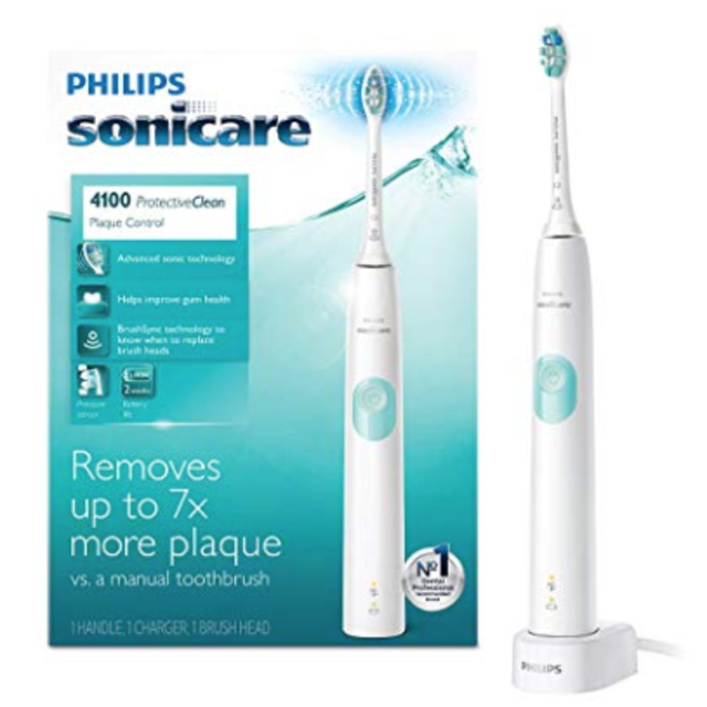 Philips Sonicare ProtectiveClean 4100 Electric Rechargeable Toothbrush, Plaque Control, White