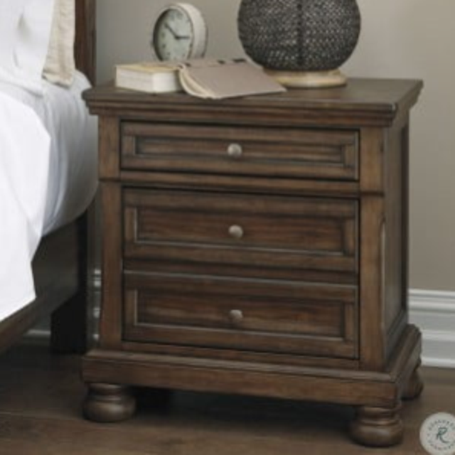 Flynnter Medium Brown 2 Drawer Nightstand