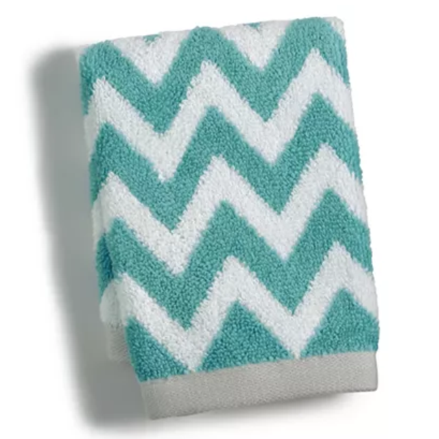 Chevron Spa Cotton 13" x 13" Wash Towel OCEAN