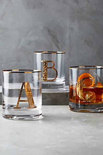 Gilded Monogram DOF Glass