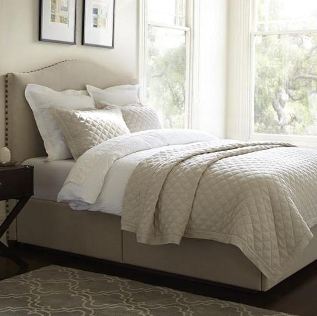 Raleigh Upholstered Camelback Headboard & Storage Platform Bed