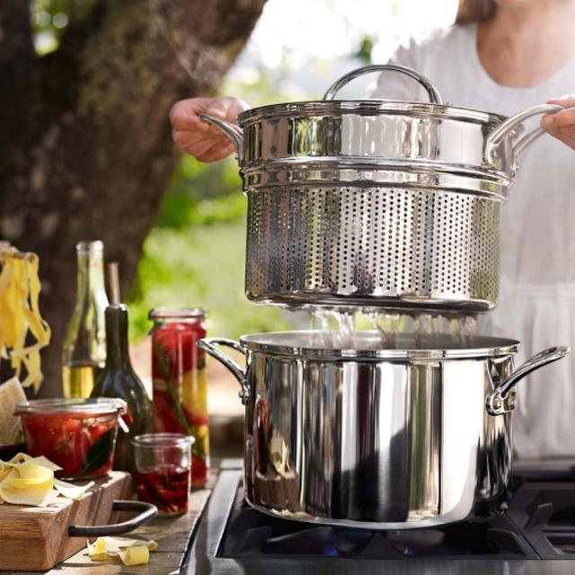 Williams-Sonoma Stainless-Steel Multipot with Pasta Insert, 8 Qt.