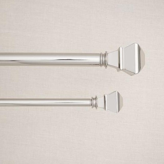 PB Standard Square Finial Drape Rod - Polished Nickel finish