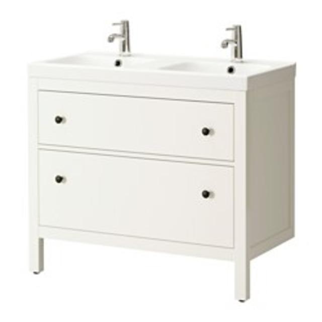 HEMNES / ODENSVIK Sink cabinet with 2 drawers, white
