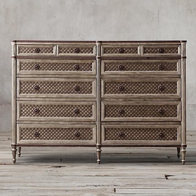 Louis XVI Treillage 12-Drawer Dresser