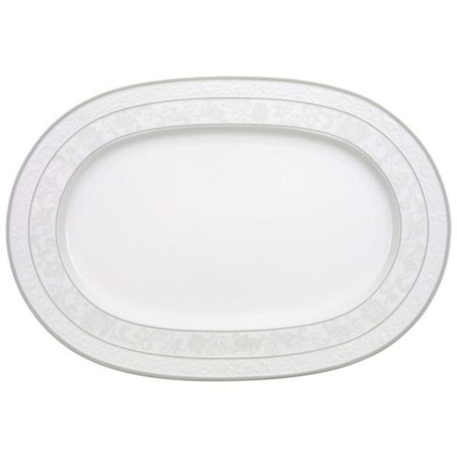 Gray Pearl Oval Platter 16 in