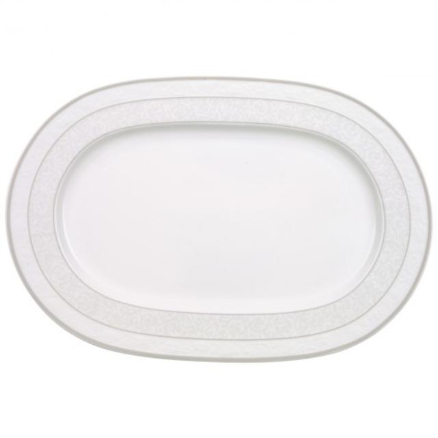 Gray Pearl Oval Platter 13 3/4 in