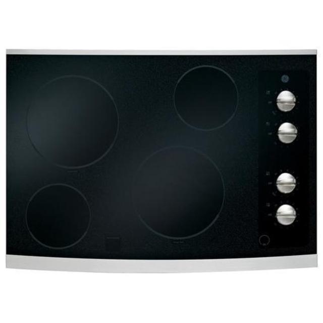 GE - 30" Built-In Electric Cooktop - Stainless-Steel/Black