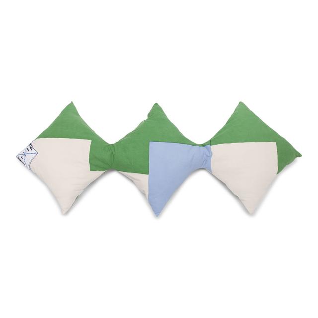 'enSoie + CISTANTHE' pillow large green/light blue