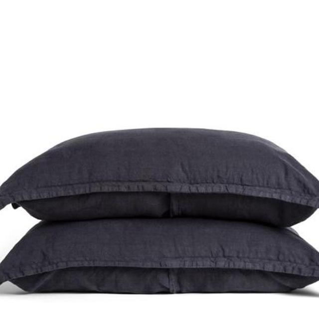 Linen Shams black standard shams