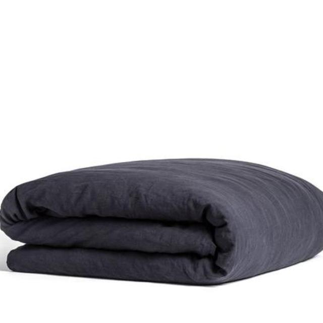 Linen Duvet black QUEEN