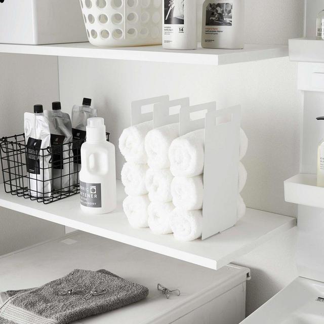Yamazaki Home Tower White Interlocking Towel Organizer (Set of 2)