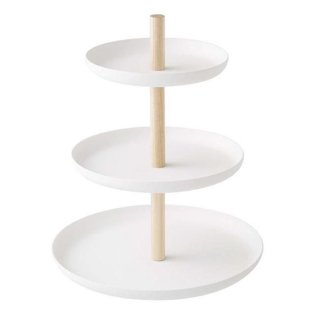 Yamazaki Home Tosca Serving Stand, Steel & Wood