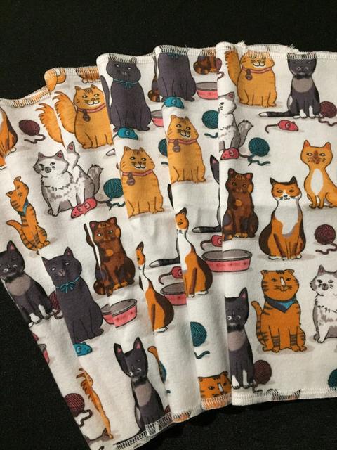 Cat Cloth Napkins, Reusable Napkins, Eco Friendly Napkins, Pack Of 6 Napkins, Kitty Napkins, Cat Gift, Cat Lover Gift, Kitty Cat,