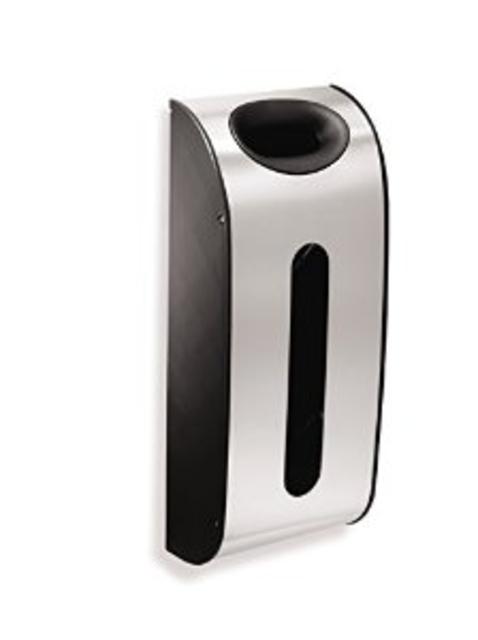 simplehuman Wall Mount Grocery Bag Dispenser, Brushed Stainless Steel