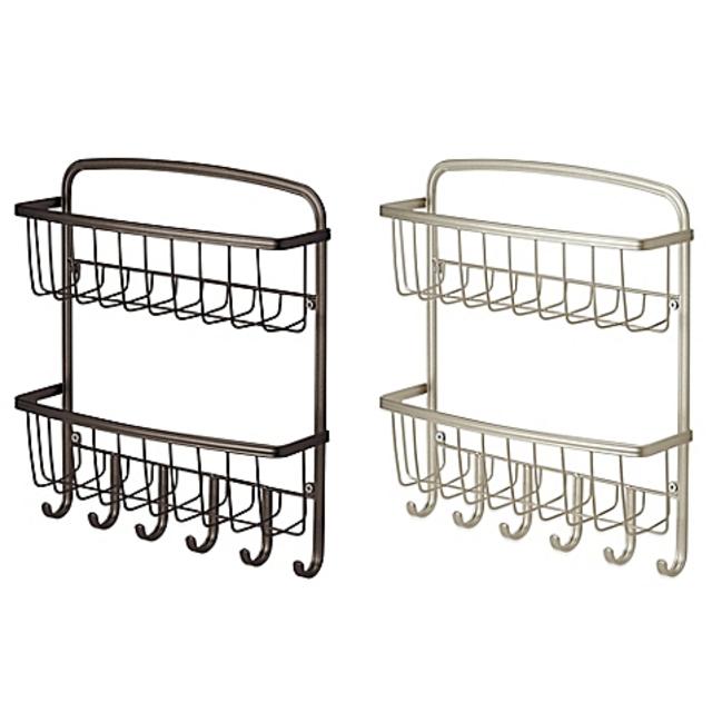 InterDesign® York Lyra 2-Tier Wall Mount Mail & Key Rack in Satin