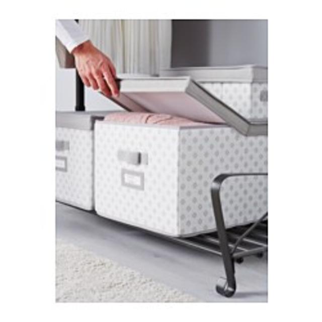 SVIRA				Box with lid, gray, white flowers