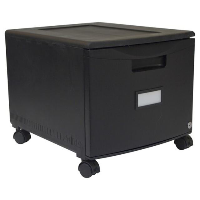 Product description page - Storex® File Cabinet on Wheels, 1 Drawer - Black