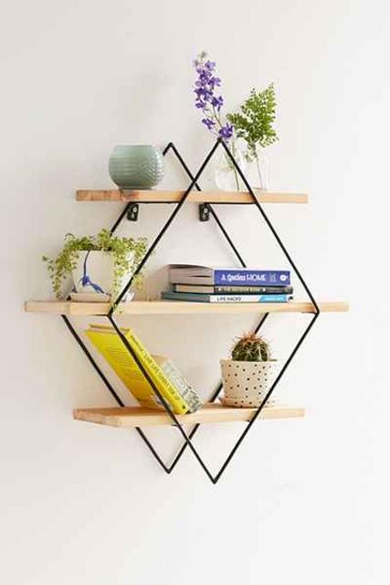 Diamond Cross Planes Shelf