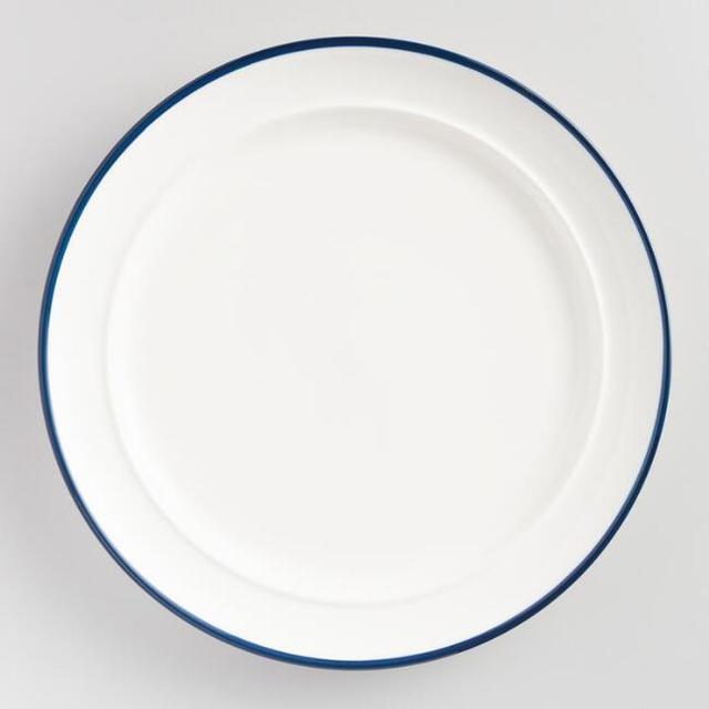 Navy Blue Rim Dinner Plates Set Of 6