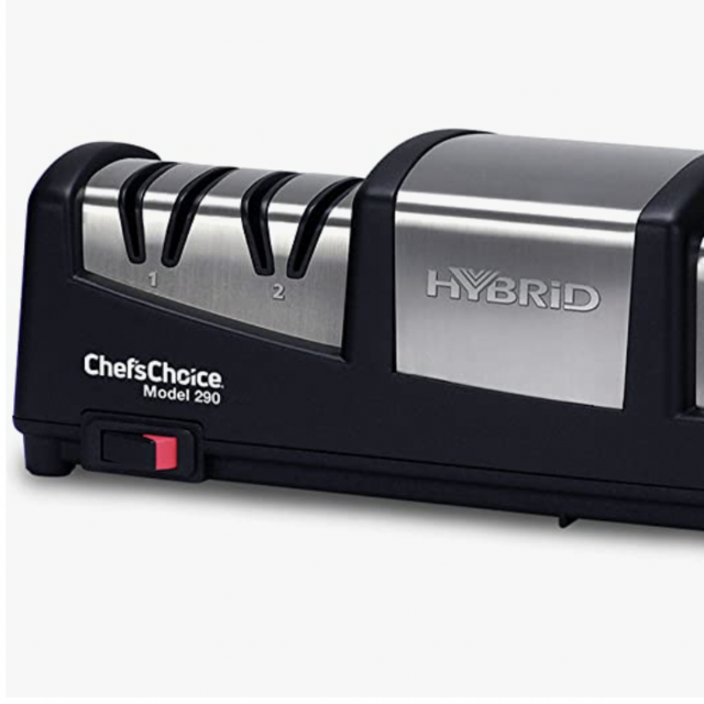 Chef’sChoice 290 Knife Sharpeners AngleSelect Hybrid 15 and 20-Degree Diamond Hone, 3-Stage, Black