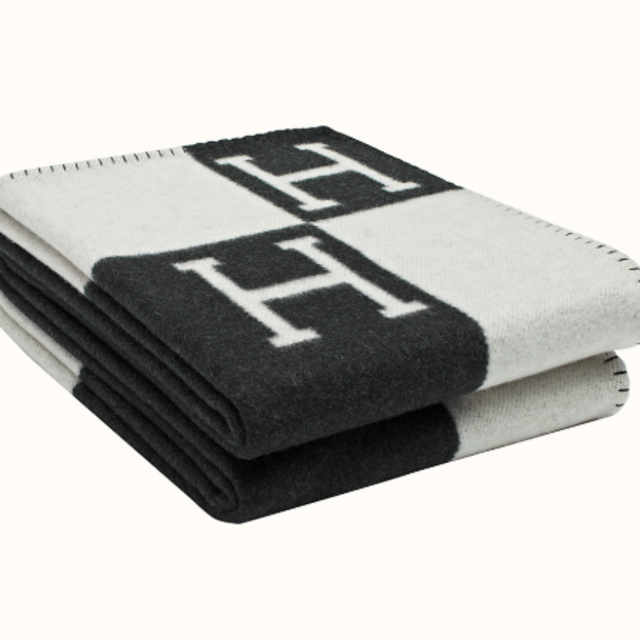 Hermes Avalon Throw Blanket - Ecru/Gris Tonce
