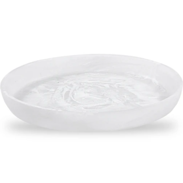 Nashi Home White Swirl Round Platter Medium