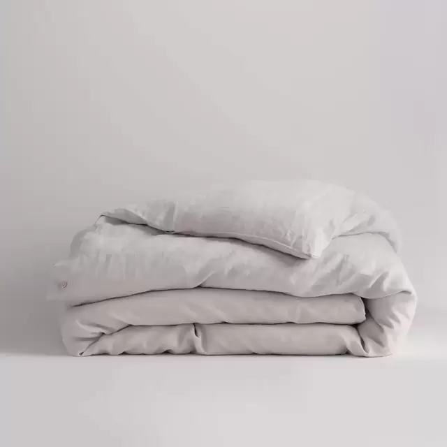 Quince Belgian Linen Duvet Cover | Light Grey | King Size