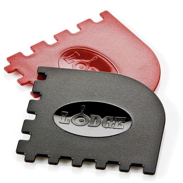 Lodge SCRAPERGPK Durable Grill Pan Scrapers, Red and Black, 2-Pack