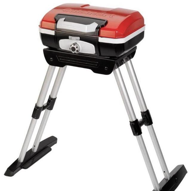 Cuisinart CGG180 CGG-180 Petit Gourmet Gas Grill with VersaStand, Red, 31.5" H x 16.5" W x 16" L