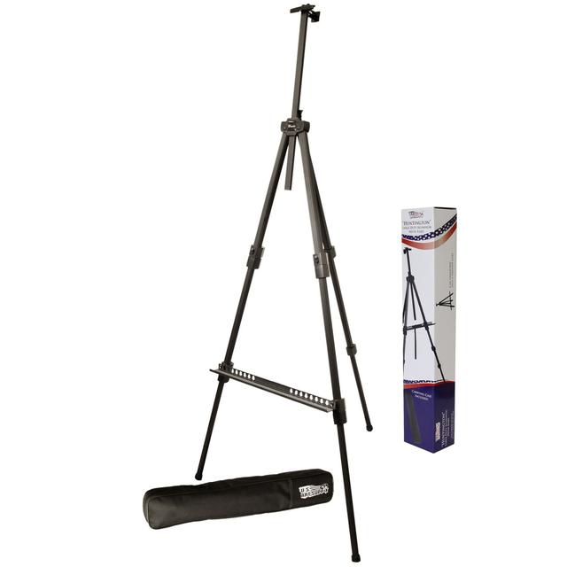 US Art Supply Huntington (Large) 72 Inches Tall Aluminum Tripod Field and Display Easel-Extra Sturdy Premium Metal Construction with Carry Bag (1-Easel)
