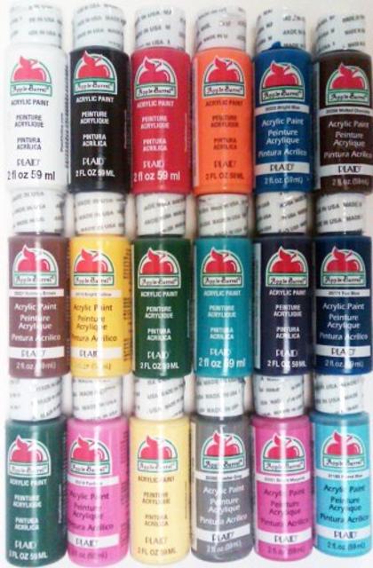 Apple Barrel Acrylic Paint Set, 18 Piece (2-Ounce), PROMOABI Best Selling Colors I